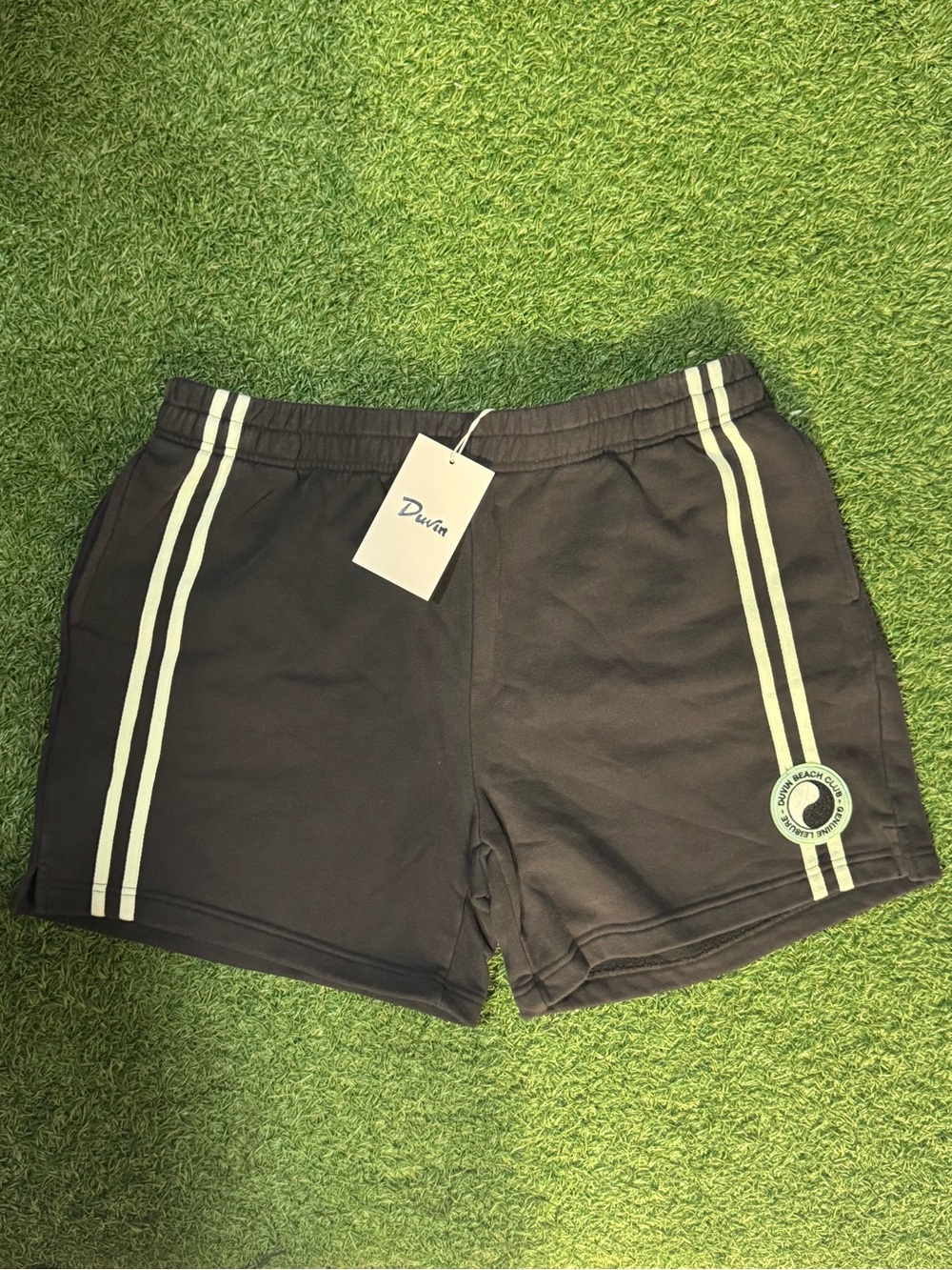 Duvin Balance Sweatshort Black 5.5” Size XL Yin-Yang Patch Drawstring - NWT